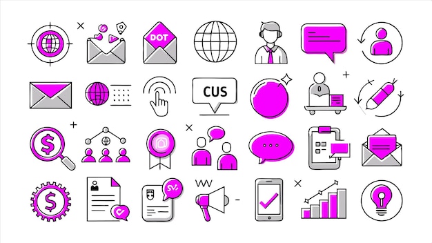 un conjunto de iconos que incluyen la palabra una al lado de la otra