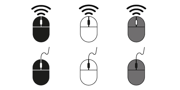 Vector conjunto de iconos de ratón de ordenador. aislado sobre fondo blanco. ilustración vectorial eps10