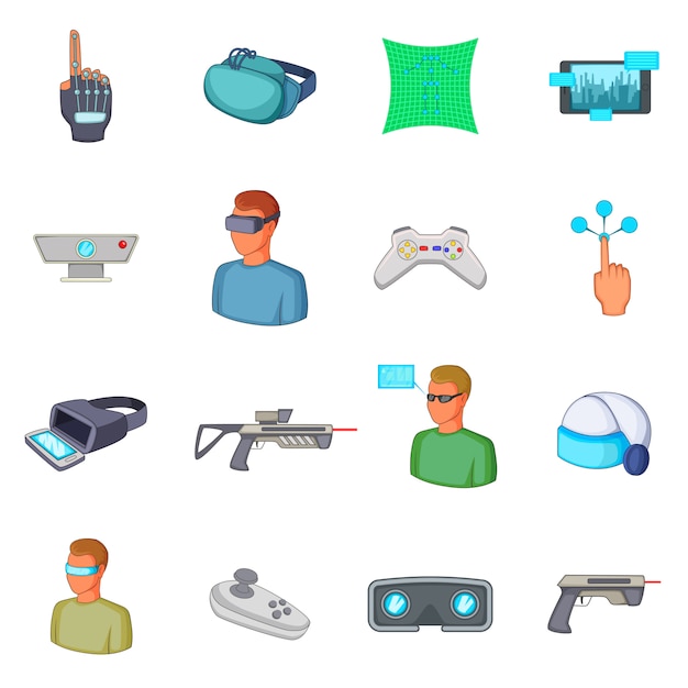 Vector conjunto de iconos de realidad virtual