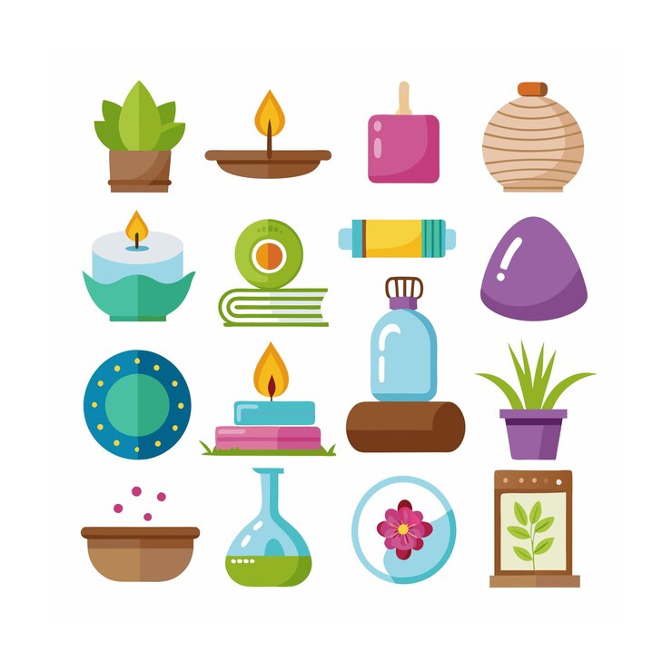 Vector conjunto de iconos realistas de hospitalidad y hoteles