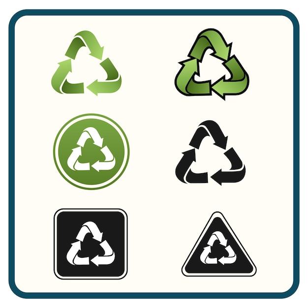 Vector conjunto de iconos de reciclaje. reciclar símbolos vectoriales