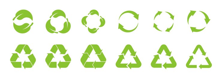 Vector conjunto de iconos de reciclaje signo de reciclaje vector eps 10