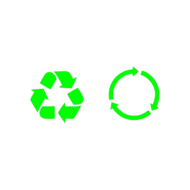 Conjunto de íconos de reciclaje Vector de signos de reciclado Basura reciclaje logotipo verde fondo blanco aislado
