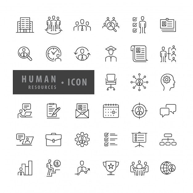 Vector conjunto de iconos de recursos humanos