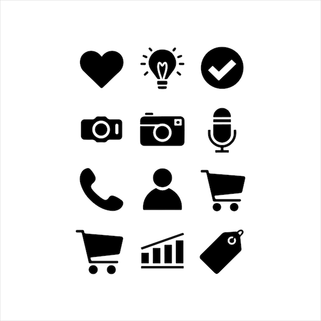 conjunto de iconos de redes sociales conjunto de iconas de ilustración vectorial de silueta
