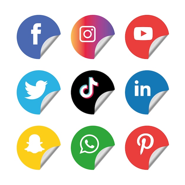 Vector conjunto de iconos de redes sociales grupo