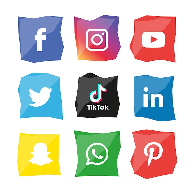 Conjunto de iconos de redes sociales logo vector illustrator