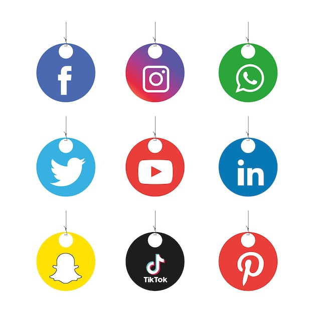 Vector conjunto de iconos de redes sociales logo vector illustrator