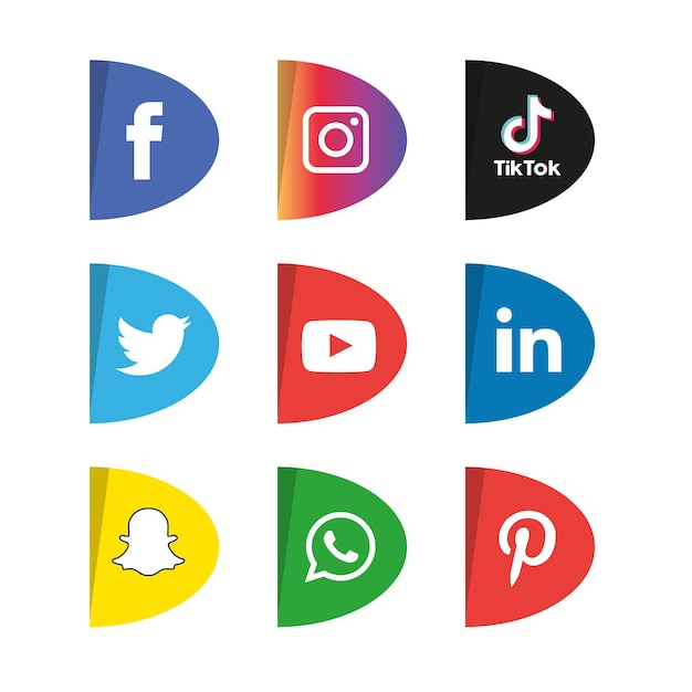 Vector conjunto de iconos de redes sociales logo vector illustrator