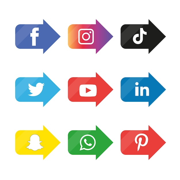 Conjunto de iconos de redes sociales logo vector illustrator