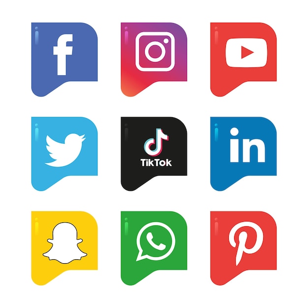 Vector conjunto de iconos de redes sociales logo vector illustrator