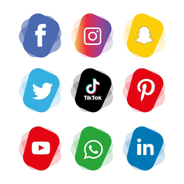 Vector conjunto de iconos de redes sociales logo vector illustrator