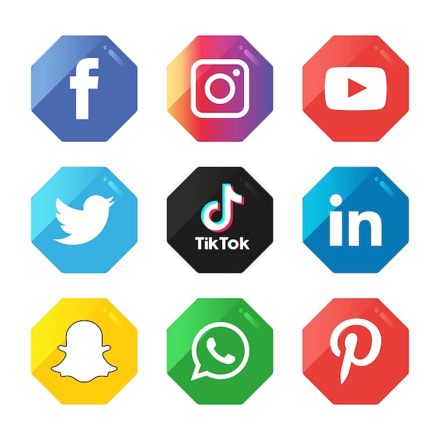 Vector conjunto de iconos de redes sociales logo vector illustrator