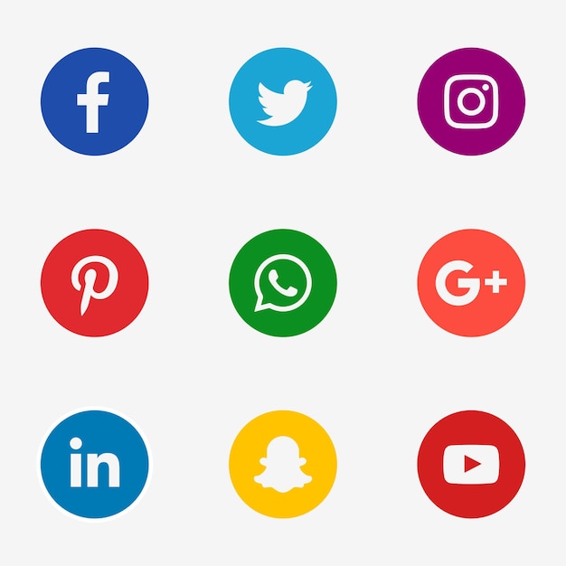 conjunto de iconos de redes sociales, símbolos, logotipos y pictogramas