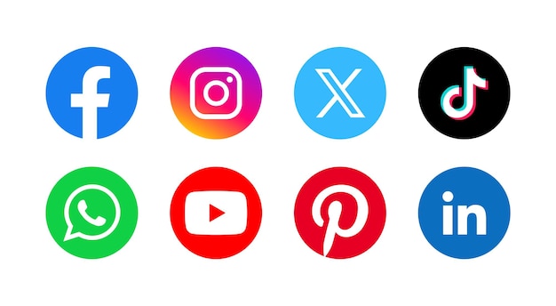 Conjunto de iconos de redes sociales