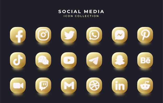 Vector conjunto de iconos de redes sociales