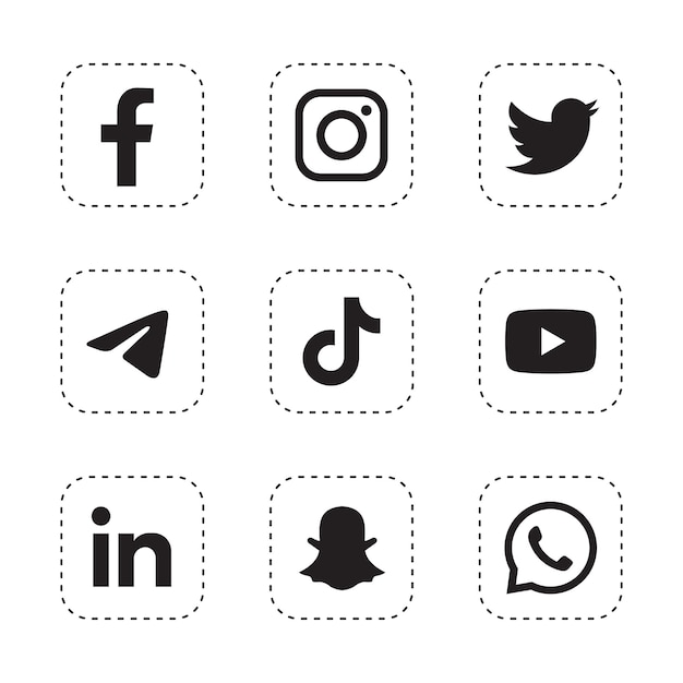 Vector conjunto de iconos de redes sociales