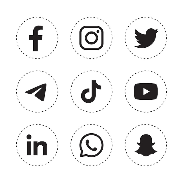 Vector conjunto de iconos de redes sociales