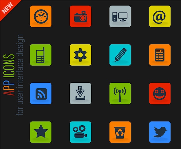 Conjunto de iconos de redes sociales
