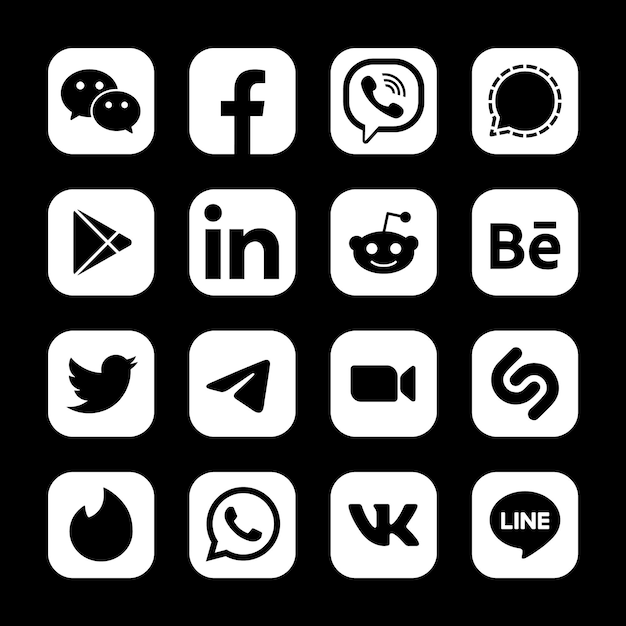 Conjunto de iconos de redes sociales