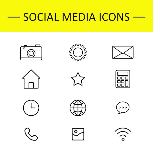 Conjunto de iconos de las redes sociales