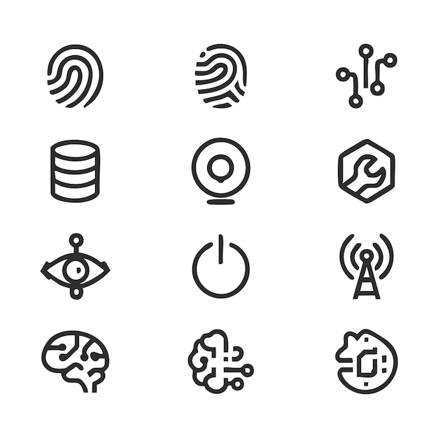 Conjunto de iconos relacionados con la tecnología de diseño