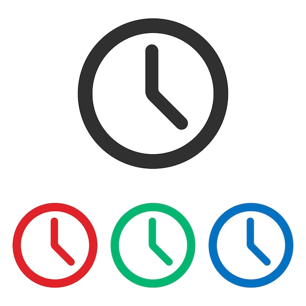 Conjunto de iconos de reloj aislado sobre fondo blanco Ilustración vectorial