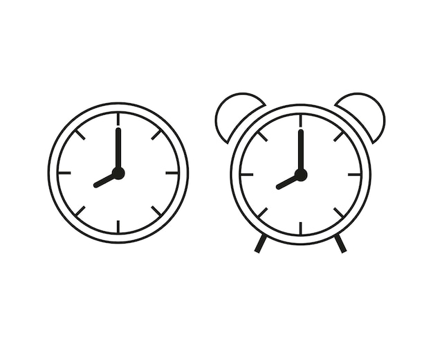 Conjunto de iconos de reloj icono de reloj de alarma campana vectorial forma simple