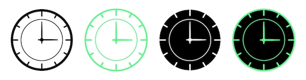 Conjunto de iconos de reloj reloj de pared clásico simple