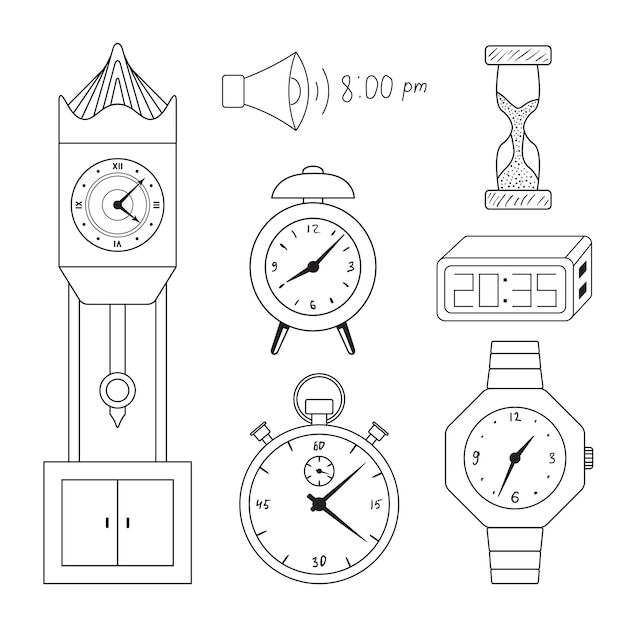 Conjunto de iconos de relojes vector