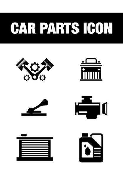 Conjunto de iconos de reparación de automóviles de servicio de automóviles y vector de existencias de garaje EPS 10