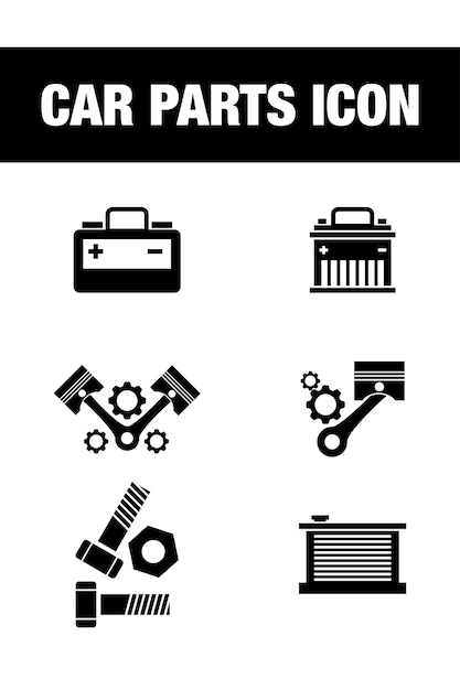 Conjunto de iconos de reparación de automóviles de servicio de automóviles y vector de existencias de garaje EPS 10