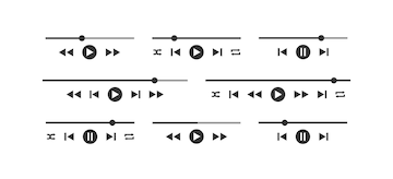 icono de vector de reproductor de música. botones de control de audio  ilustración signo ur símbolo. 18968318 Vector en Vecteezy