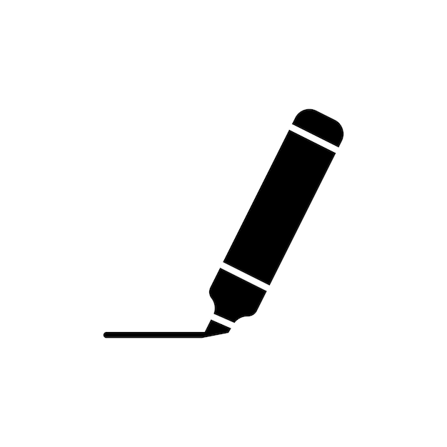 Conjunto de iconos de resaltador resaltador de bolígrafo o marcador símbolo vectorial en estilo llenado y delineado
