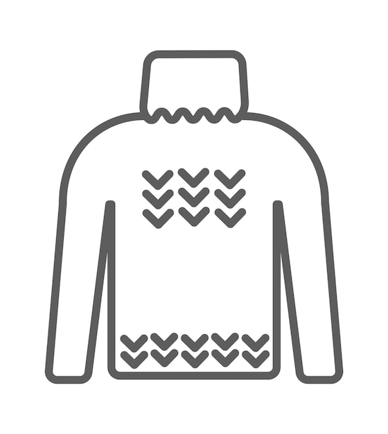 Conjunto de iconos de ropa de invierno de punto Ropa de punto Muestras de punto Línea delgada Cosas de lana cálida Sombrero bufanda mitones Chaleco a cuadros y otras prendas tejidas a mano