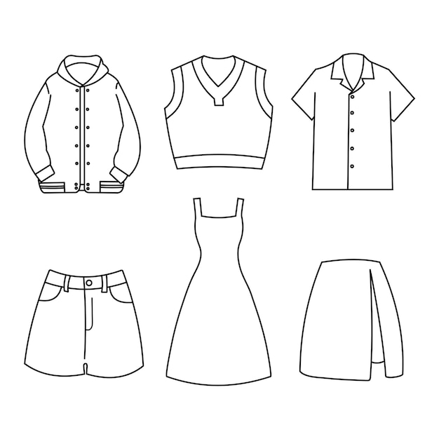 Conjunto de iconos de ropa