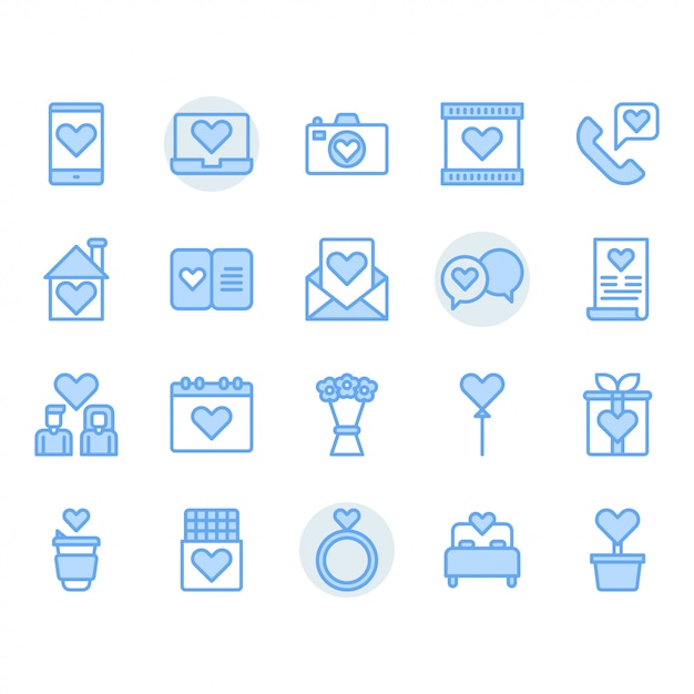 Vector conjunto de iconos de san valentín y amor