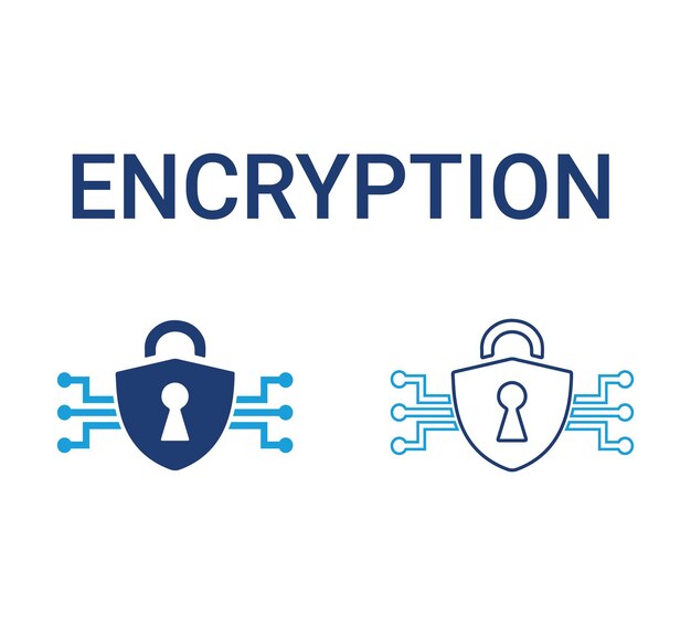 Conjunto de íconos de seguridad cibernética Símbolo de protección de datos Iconos de red protegidos Cifrado