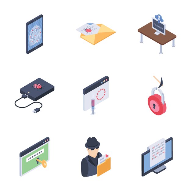 Conjunto de iconos de seguridad de Internet