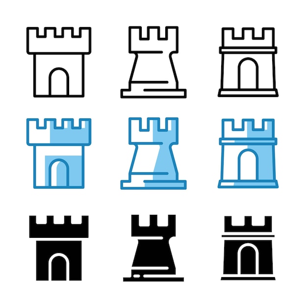conjunto de iconos de seguridad con tres estilos de diseño