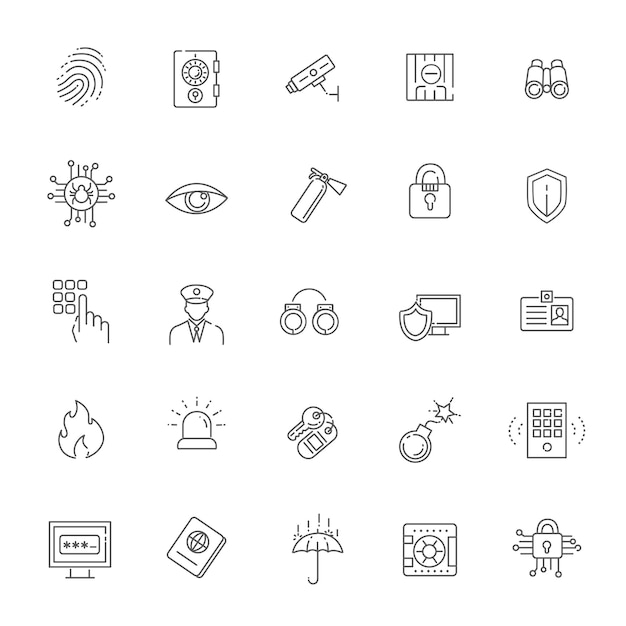 Conjunto de iconos de seguridad