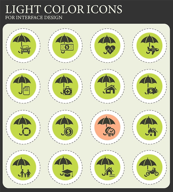 Conjunto de iconos de seguros