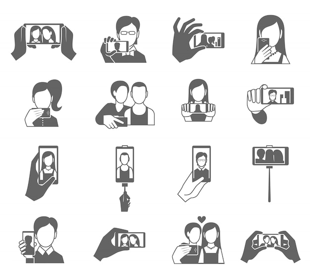 Conjunto de iconos Selfie