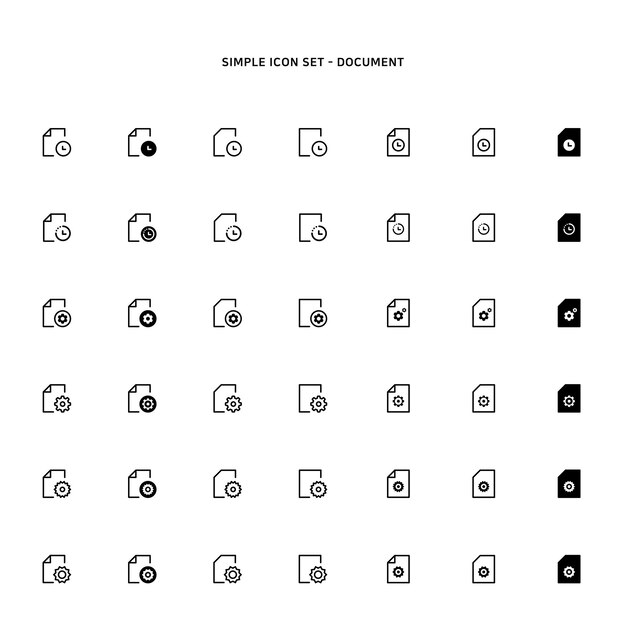 Conjunto de iconos sencillos de varios documentos