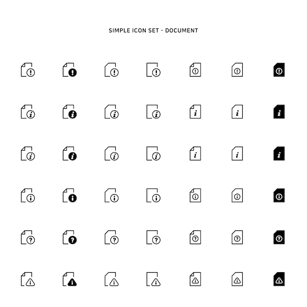 Conjunto de iconos sencillos de varios documentos