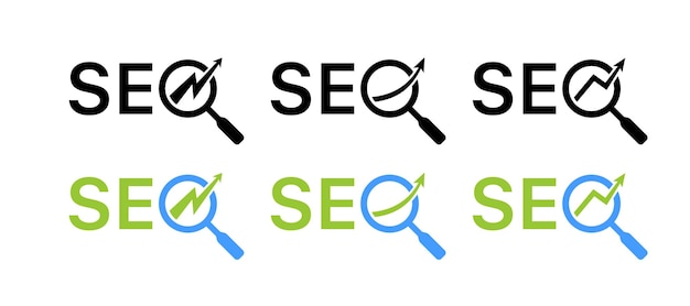 Conjunto de iconos SEO Icones de lúpula Iconos de silueta y estilo plano Icones vectoriales