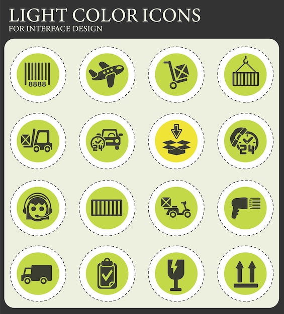 Conjunto de iconos de servicio de entrega
