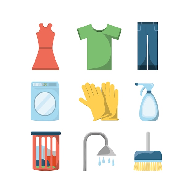 Conjunto de iconos de servicio de limpieza