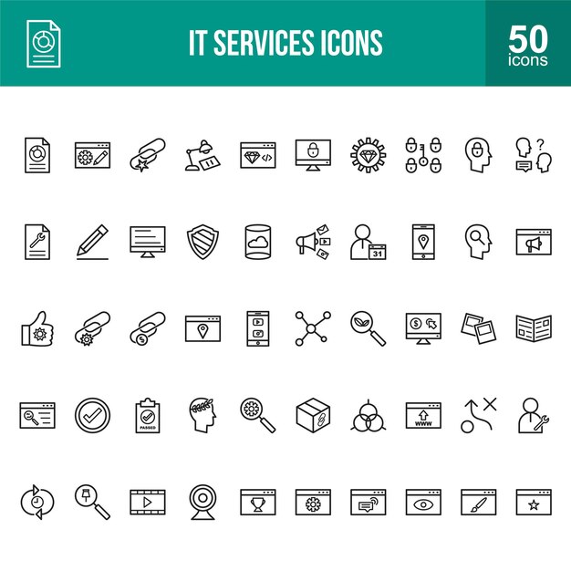 Conjunto de iconos de servicios de TI