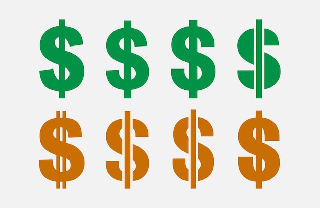 Conjunto de iconos de signo de dólar
